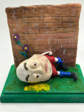 Polymer Clay Humpty Dumpty — Handmade Dark Whimsical Diorama Figure