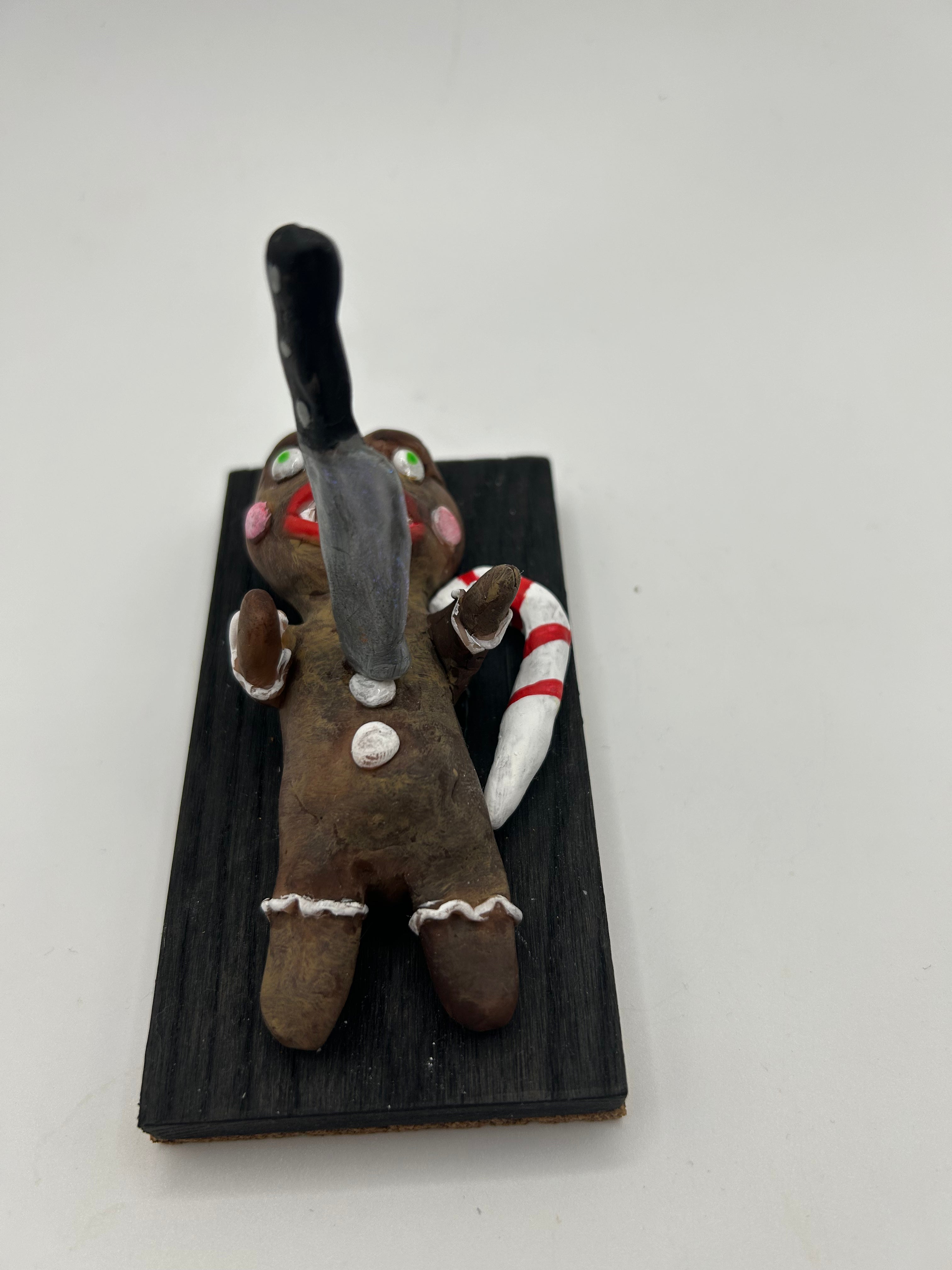 Polymer Clay Gingerbread Monster — Handmade Gothic Holiday Collectible Figure