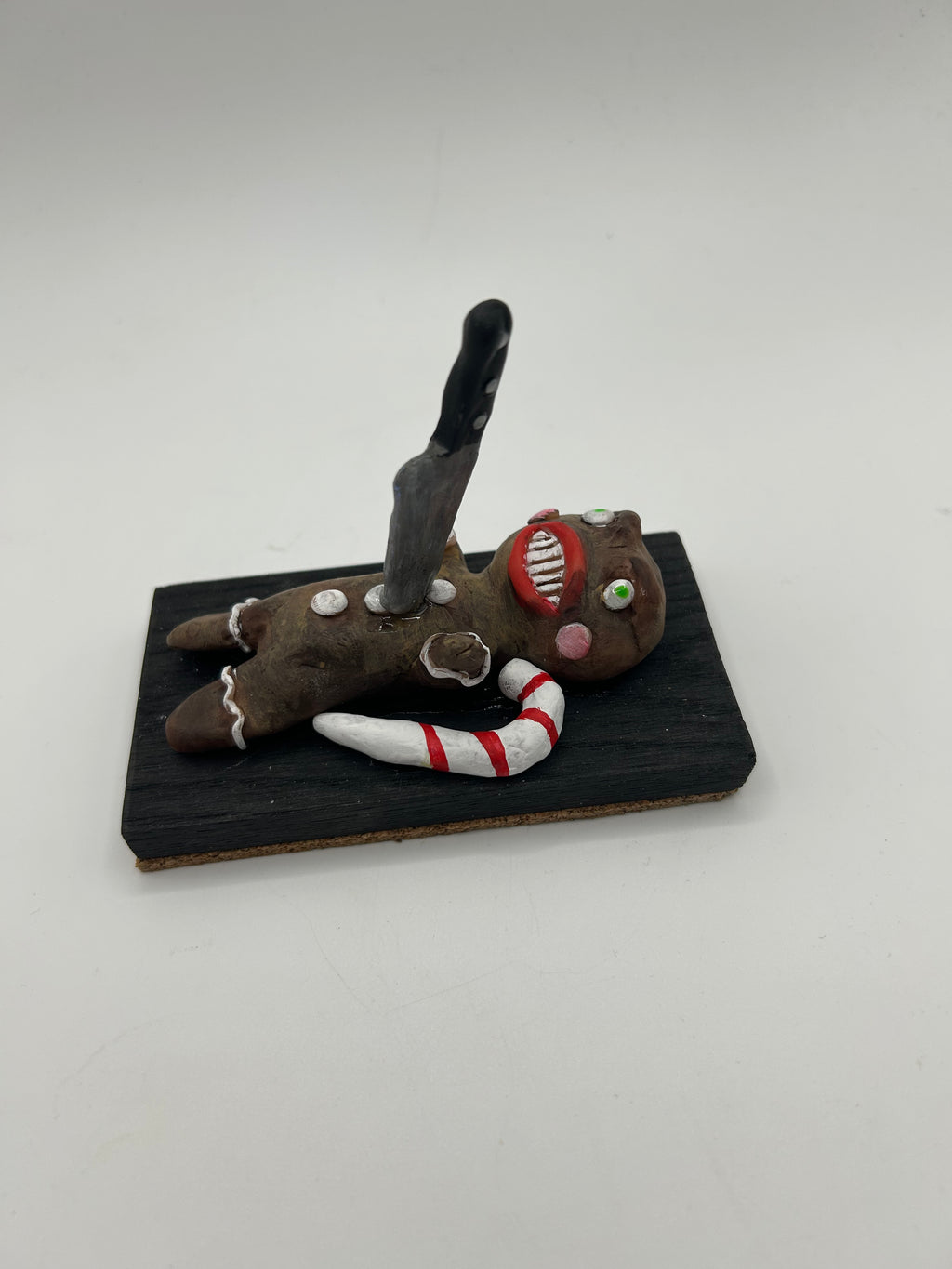 Polymer Clay Gingerbread Monster — Handmade Gothic Holiday Collectible Figure