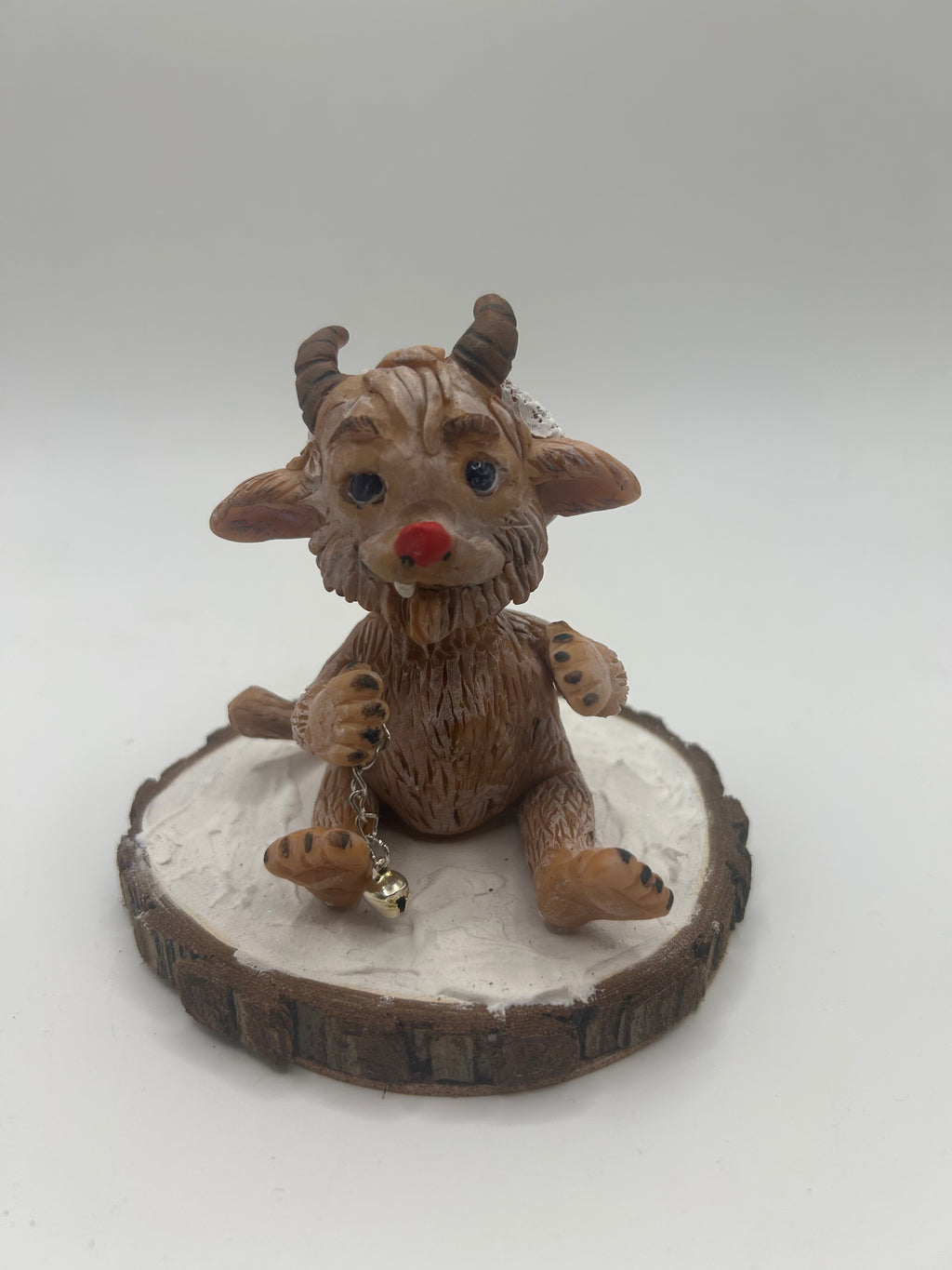 Polymer Clay Baby Krampus — Handmade Gothic Holiday Folklore Figure