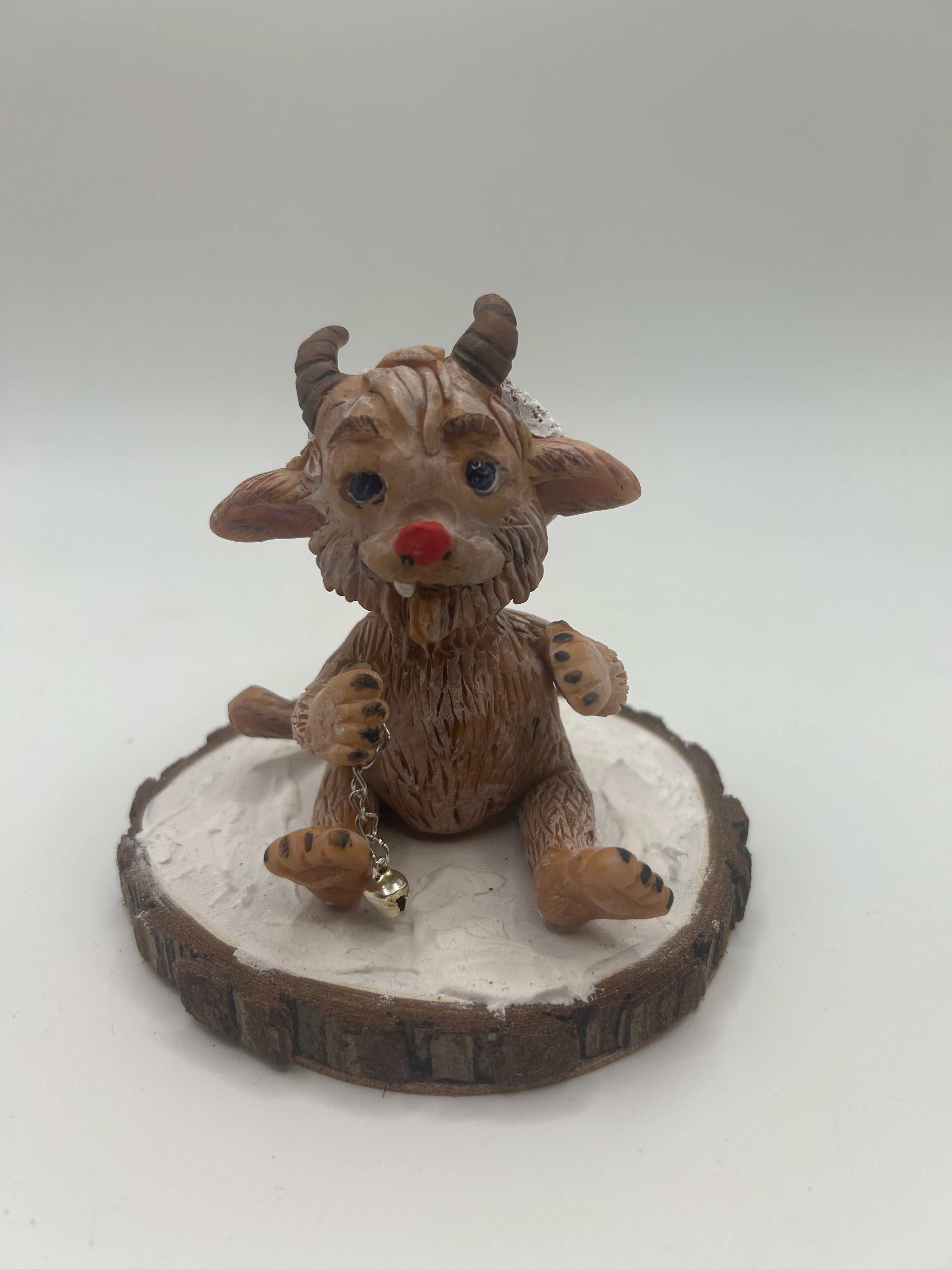 Polymer Clay Baby Krampus — Handmade Gothic Holiday Folklore Figure
