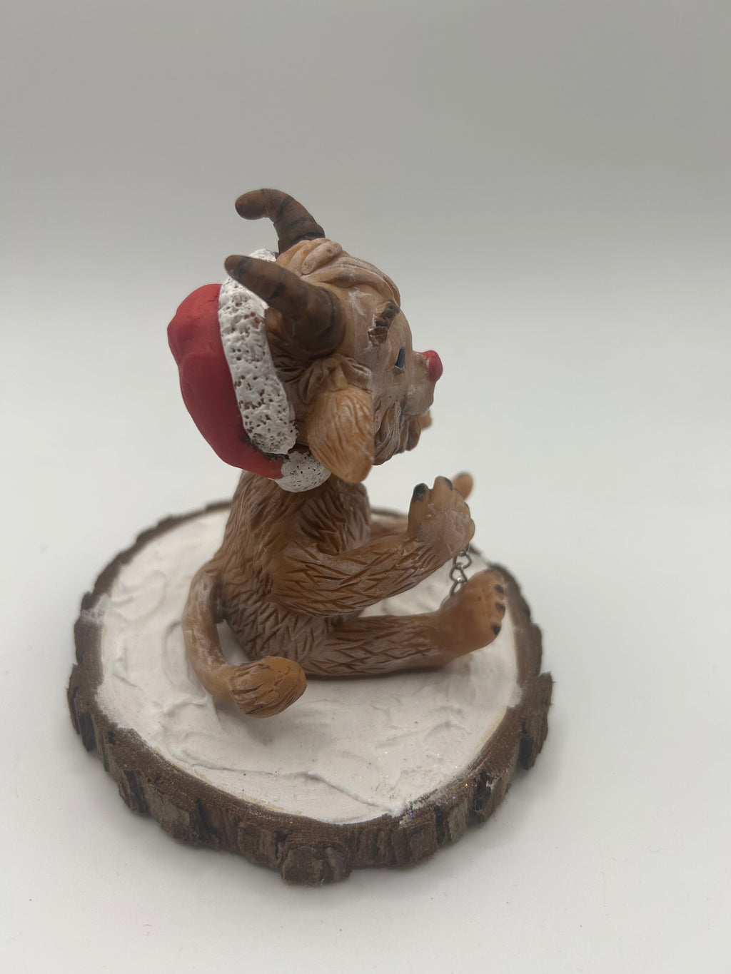 Polymer Clay Baby Krampus — Handmade Gothic Holiday Folklore Figure