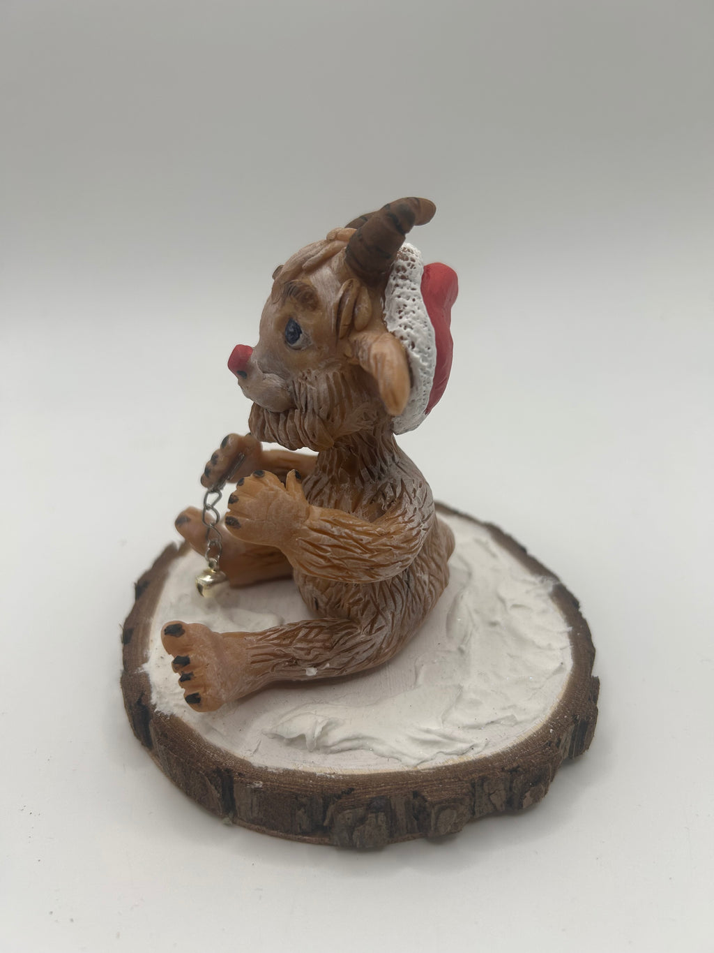 Polymer Clay Baby Krampus — Handmade Gothic Holiday Folklore Figure