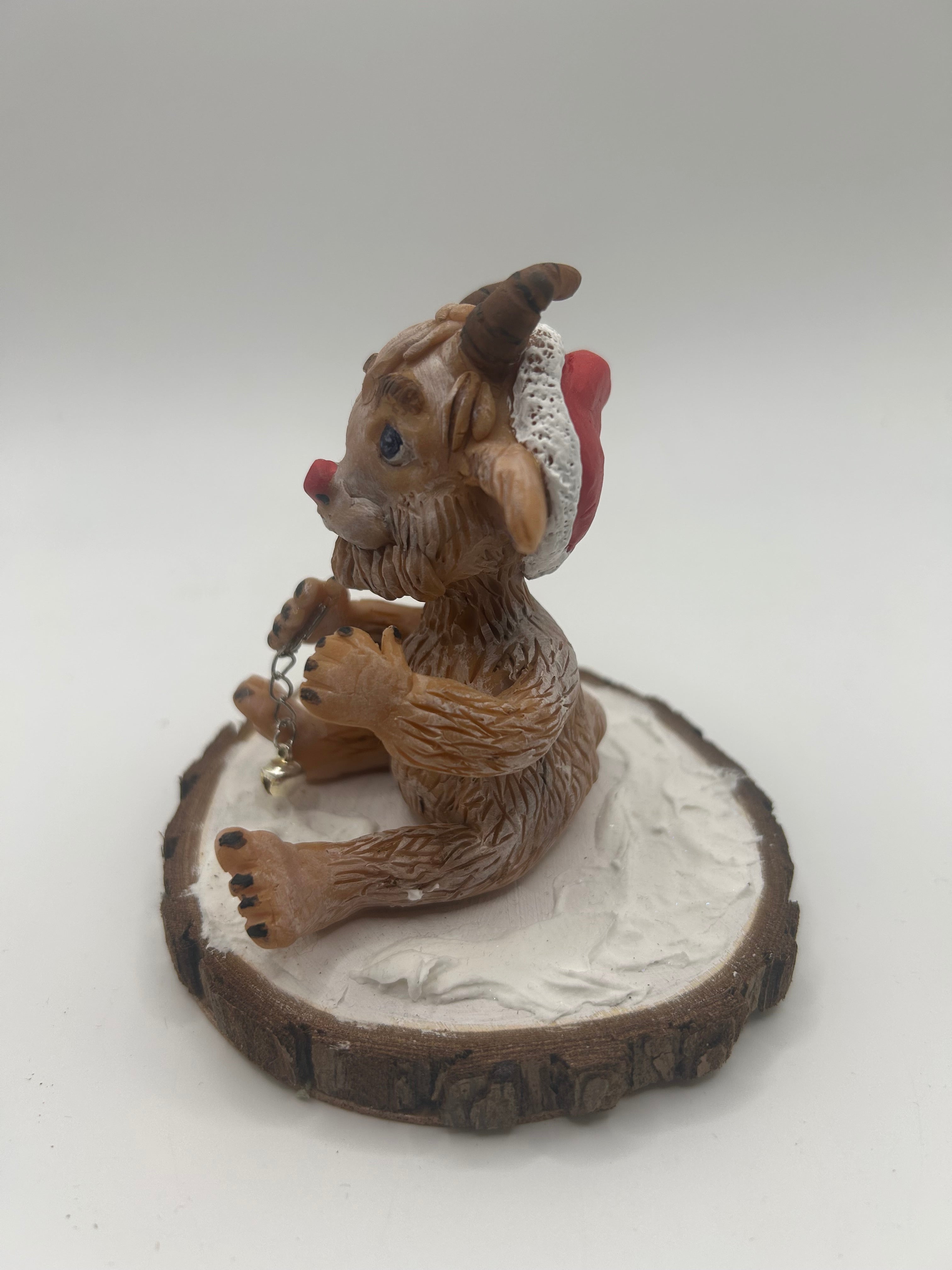 Polymer Clay Baby Krampus — Handmade Gothic Holiday Folklore Figure