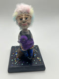 Polymer Clay Custom Sculpt — Crafter in Disco Wig — Handmade Bespoke Figure