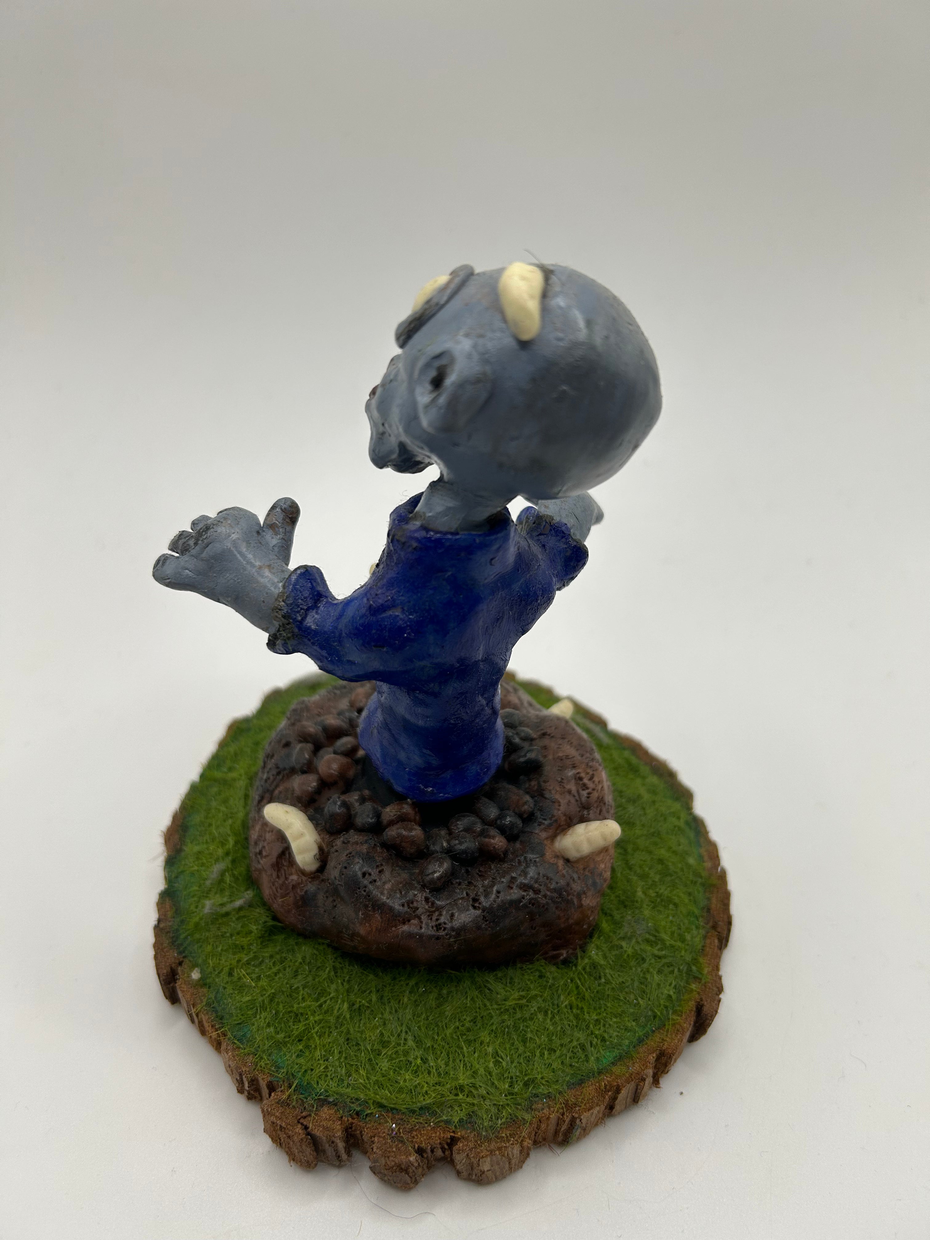 Polymer Clay Plants vs Zombies Figure — Handmade Gothic Gaming Diorama