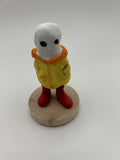 Polymer Clay Ghost in a Coat — Handmade Dark Whimsical Figure
