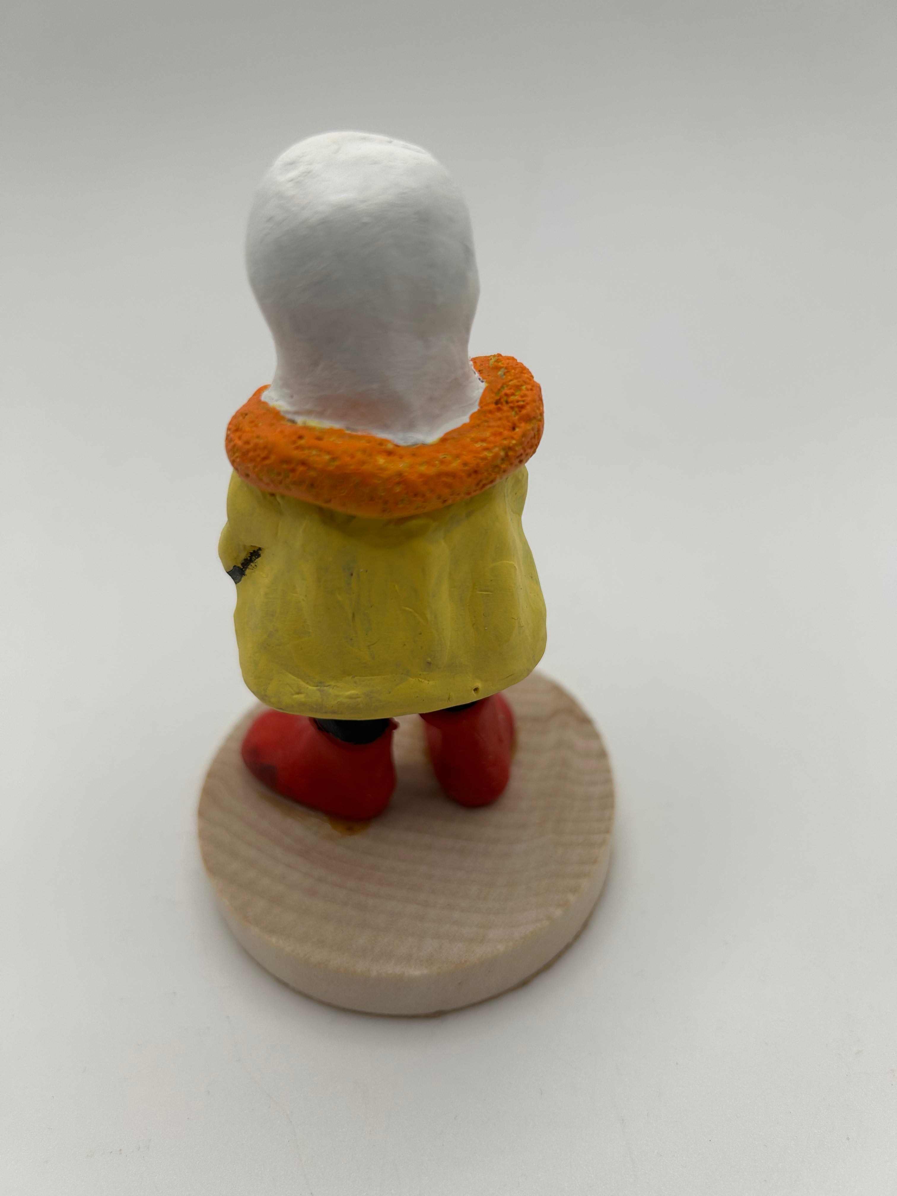 Polymer Clay Ghost in a Coat — Handmade Dark Whimsical Figure