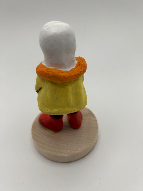 Polymer Clay Ghost in a Coat — Handmade Dark Whimsical Figure