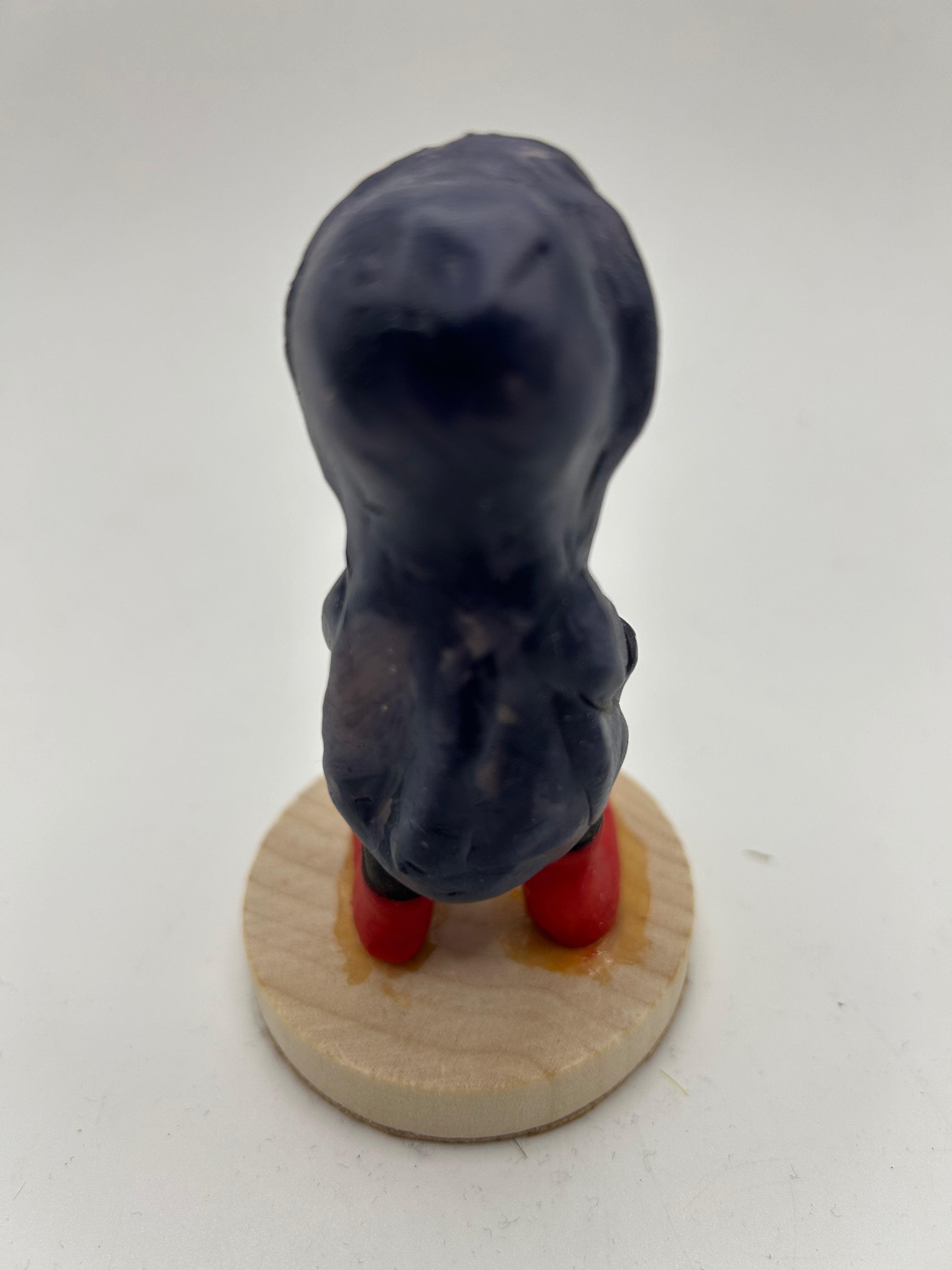 Polymer Clay Ghost in a Purple Coat — Handmade Dark Whimsical Figure